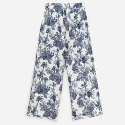 Pantalon TEXTO écru imprimé palmiers