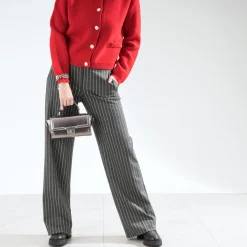 Pantalon TEXTO gris à motif rayures