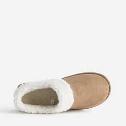 Pantoufle camel fourrée