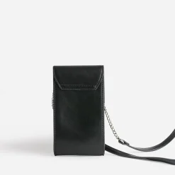 Pochette à téléphone noire avec barrette métal