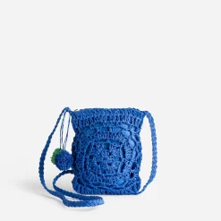 Pochette enfant bleue façon macramé