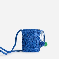 Pochette enfant bleue façon macramé