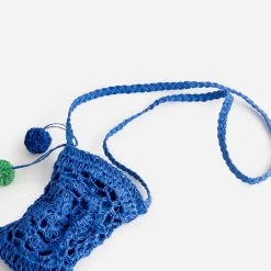 Pochette enfant bleue façon macramé