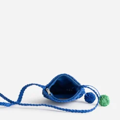 Pochette enfant bleue façon macramé