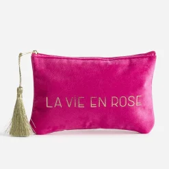 Pochette rose velours à message - Sélection Octobre Rose