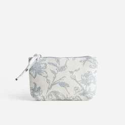 Pochette TEXTO beige motif floral baby blue