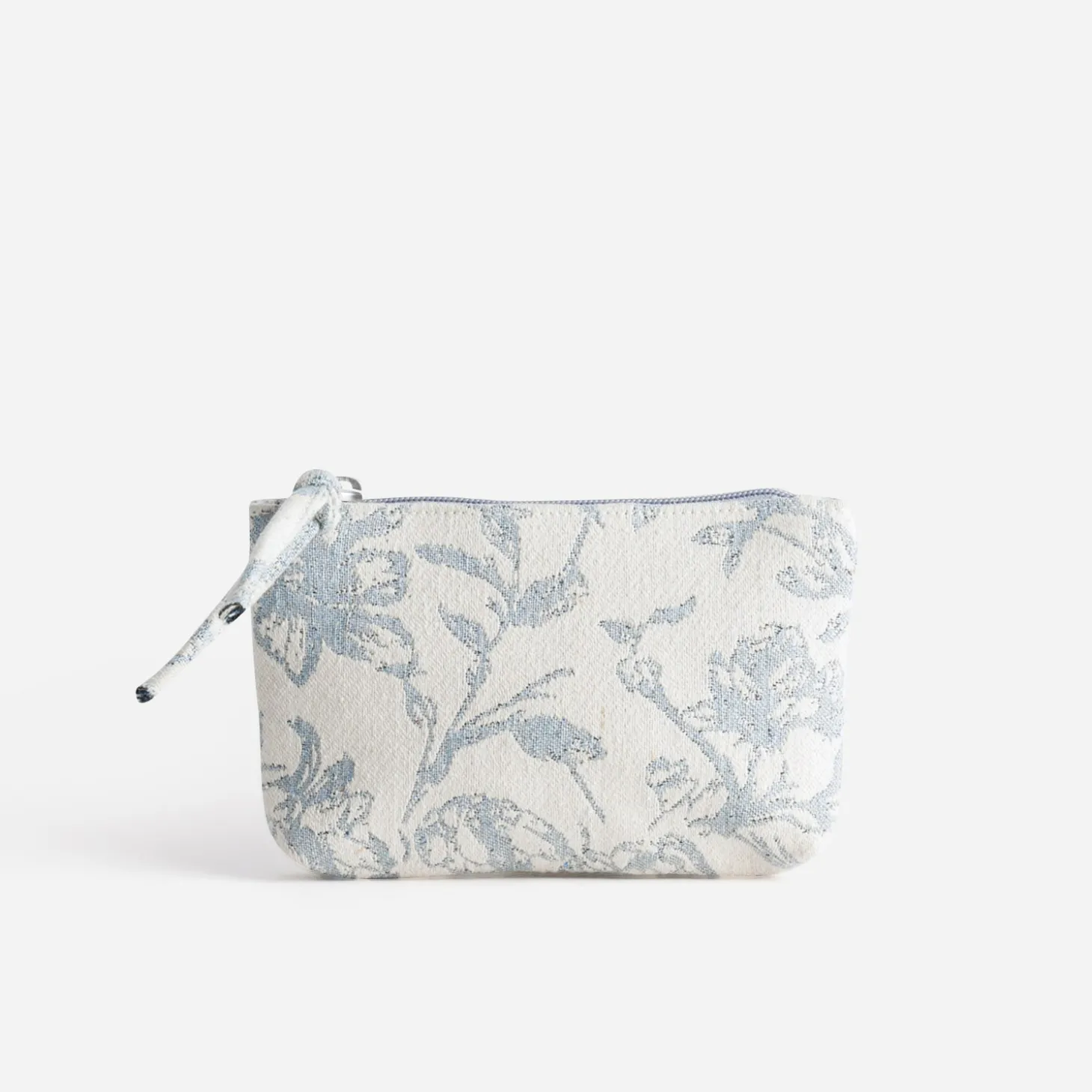 Pochette TEXTO beige motif floral baby blue