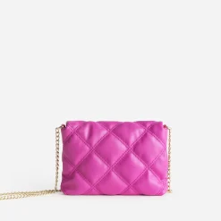 Pochette TEXTO rose matelassée