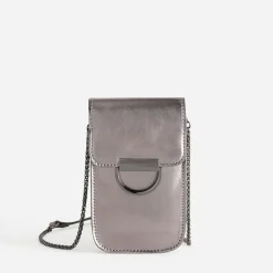 Pochette téléphone tactile TEXTO gris métallisé