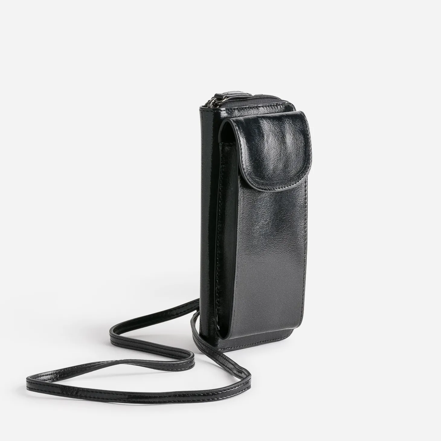 Pochette-téléphone TEXTO noir glacé