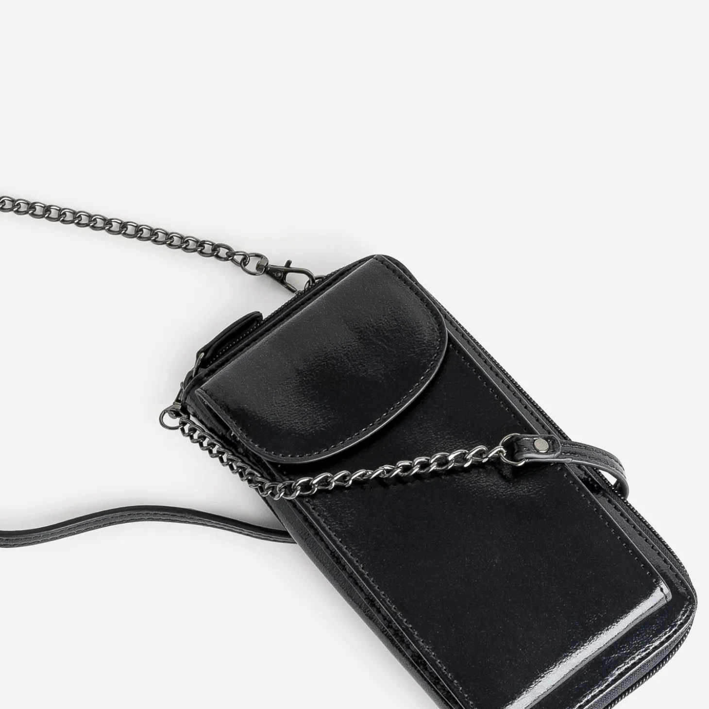 Pochette-téléphone TEXTO noir glacé