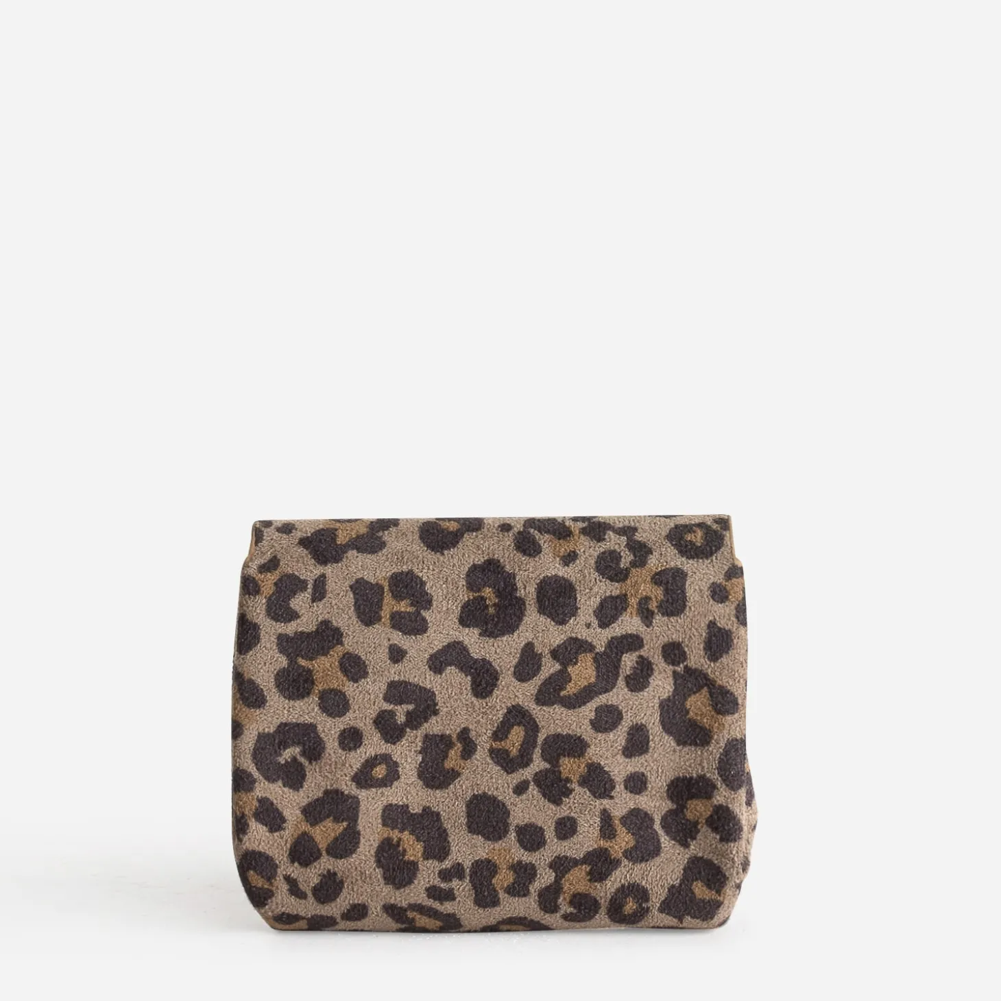 Porte-monnaie beige motif léopard 3 compartiments