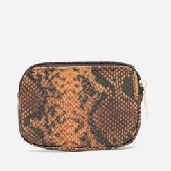 Porte-monnaie camel effet python