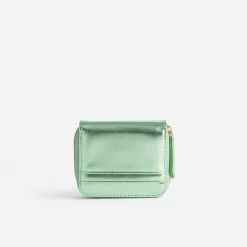 Porte-monnaie vert métallisé
