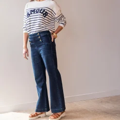 Pull marinière TEXTO message bouclette