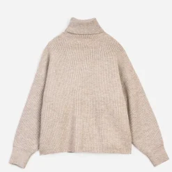 Pull TEXTO beige oversize