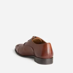 Richelieu cognac cuir bout droit