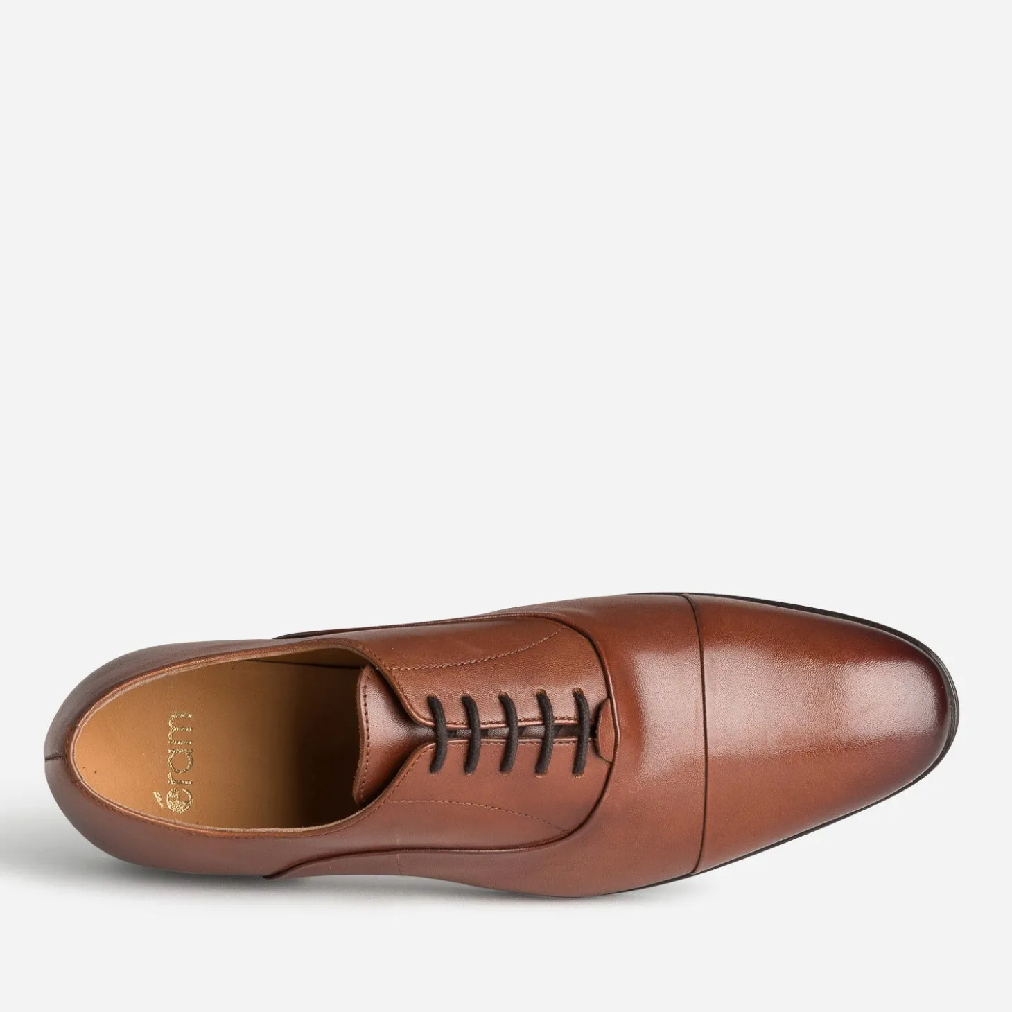 Richelieu cognac cuir bout droit