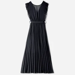 Robe longue TEXTO noire plissée