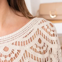 Robe TEXTO écrue façon macramé