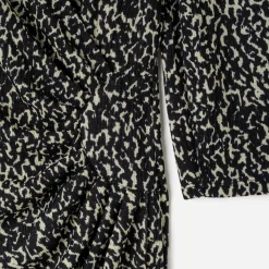 Robe TEXTO noire drapée à imprimé animalier