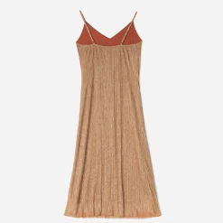 Robe TEXTO orange métallisé fines bretelles