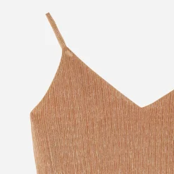 Robe TEXTO orange métallisé fines bretelles