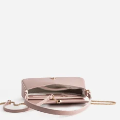 Sac à main bois de rose métalleries dorées