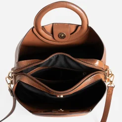 Sac à main camel trois compartiments