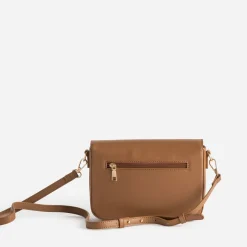 Sac à main cognac métalleries dorées