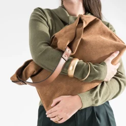 Sac à main TEXTO cognac suédé