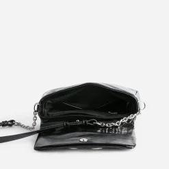 Sac à main TEXTO noir glacé décor mors