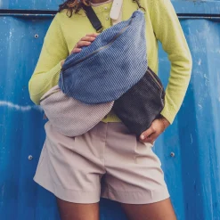 Sac banane écru velours côtelé