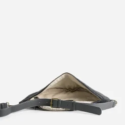 Sac banane gris velours côtelé