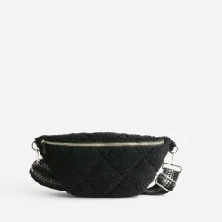 Sac banane noir sherpa bouclette