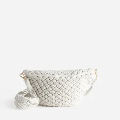 Sac banane TEXTO écru macramé