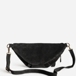 Sac banane TEXTO noir cuir velours