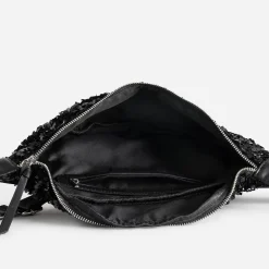 Sac banane TEXTO noire bi-matière à sequins