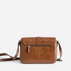 Sac bandoulière cognac avec double anneaux