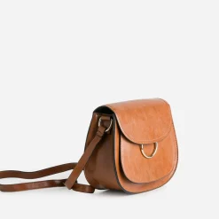 Sac besace cognac