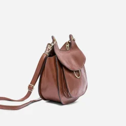 Sac besace cognac
