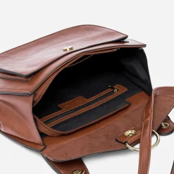 Sac besace cognac
