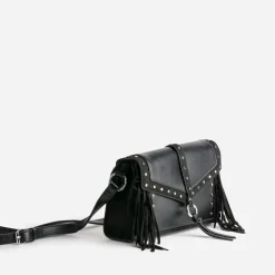 Sac TEXTO noir à clous et franges