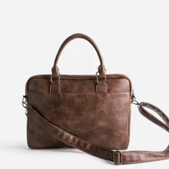 Sacoche marron effet patiné