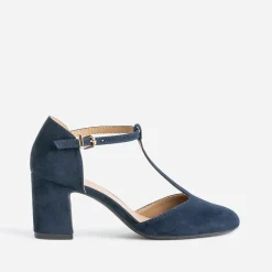 Salomé marine suédée éco-conçu à talon