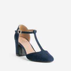 Salomé marine suédée éco-conçu à talon