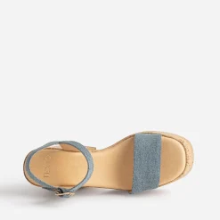 Sandale à plateforme TEXTO en jean bleu