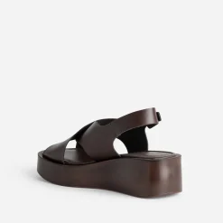 Sandale à plateforme TEXTO marron cuir