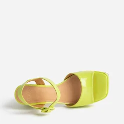 Sandale à plateforme TEXTO vert anis verni