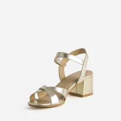 Sandale à talon dorée cuir